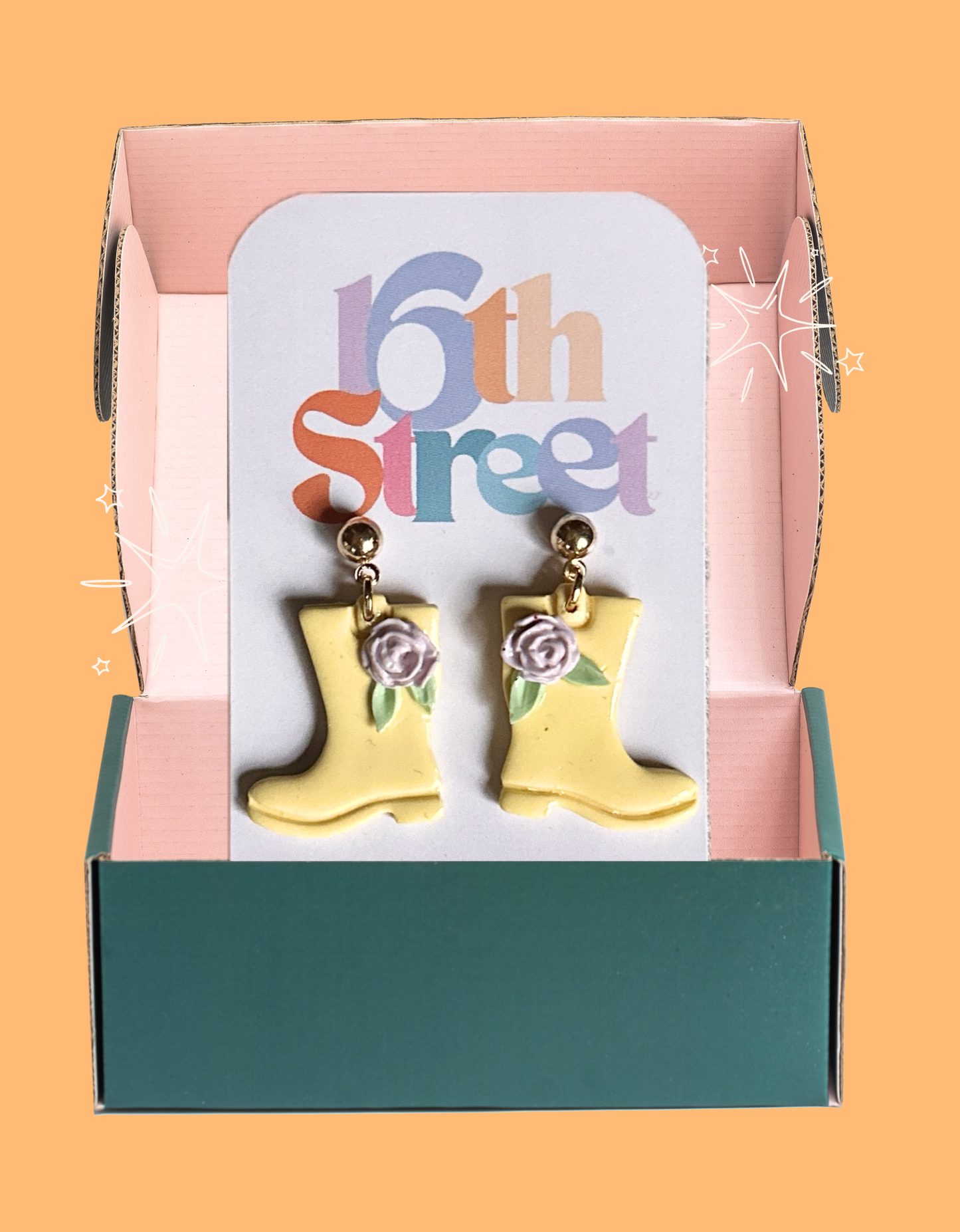 Gardening in the Rain Dangles - Handmade Polymer Clay Earrings