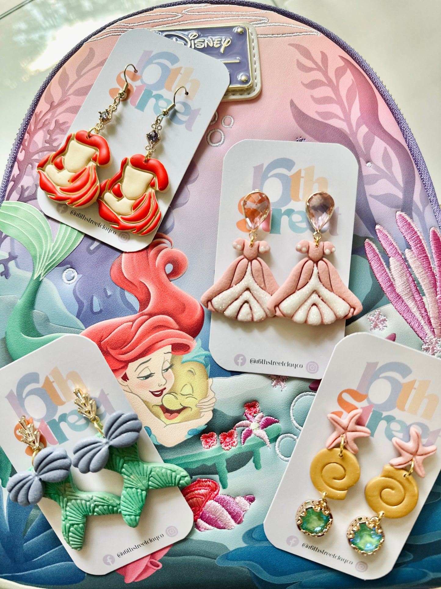 Mermaid Princess Dangles | Handmade Polymer Clay Earrings