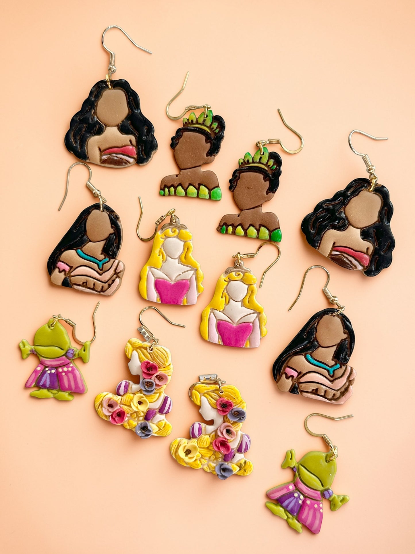 Adventurous Princess Dangles | Handmade Polymer Clay Earrings