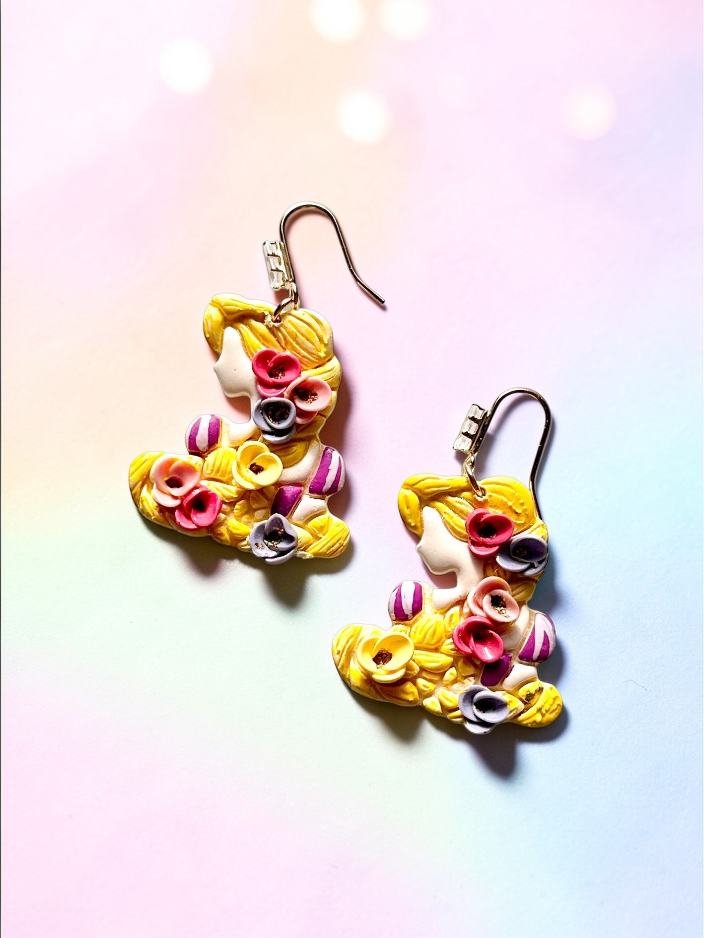 Floral Princess Dangles | Handmade Polymer Clay Earrings