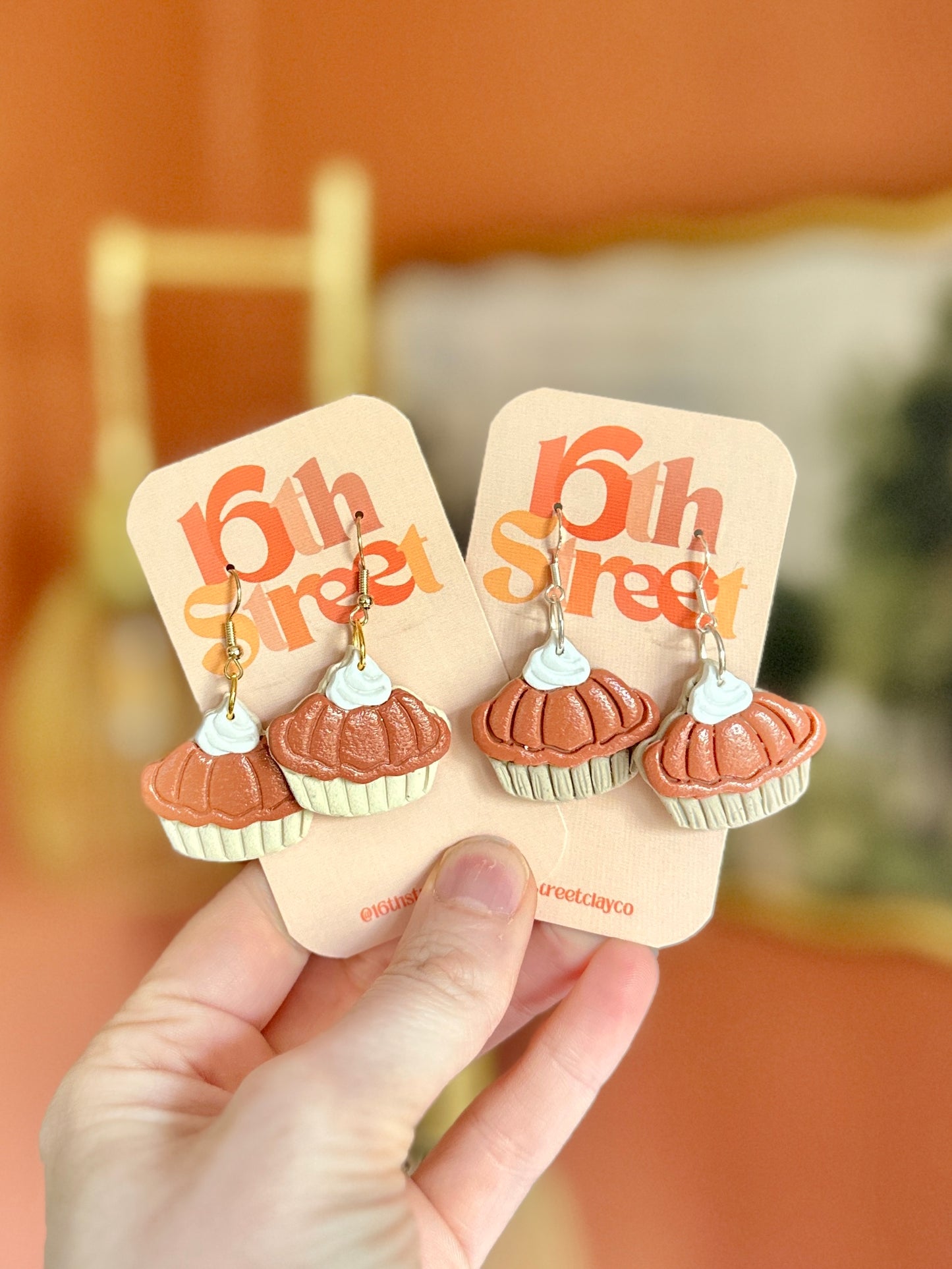 Pumpkin Pie Dangles | Handmade Polymer Clay Earrings
