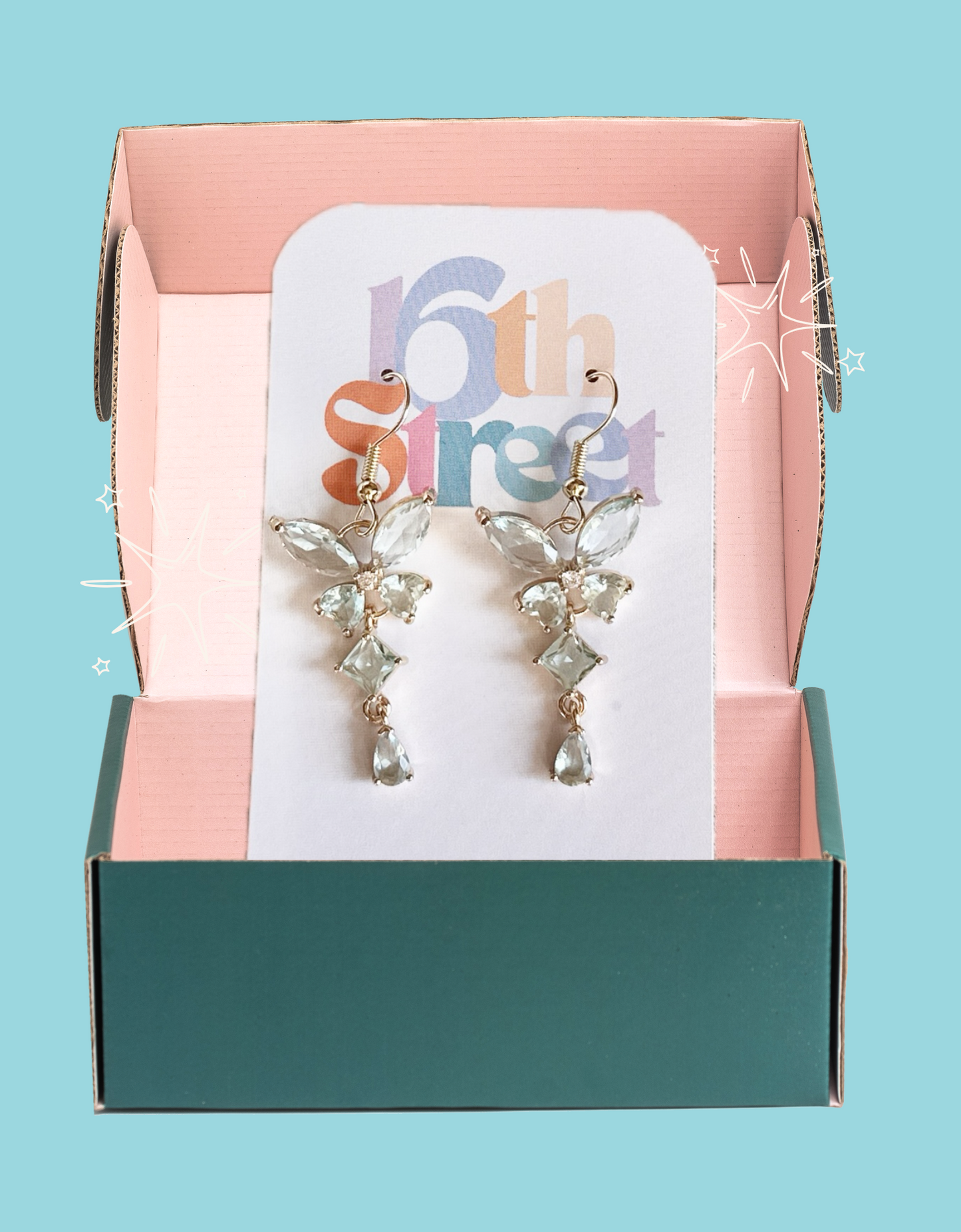 Darling Blue Butterfly Earrings - Metal Earrings
