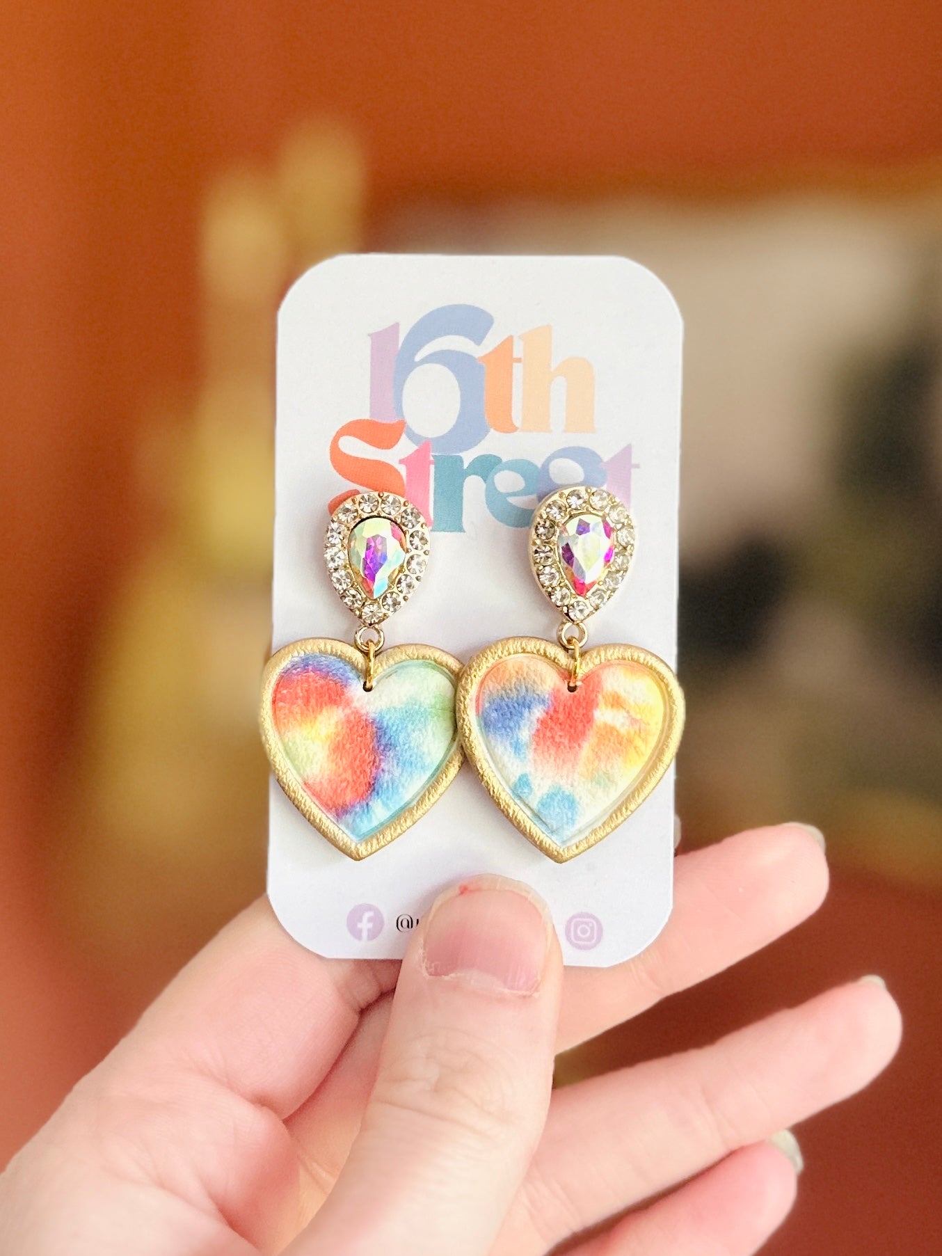 Fancy Heart Dangles | Handmade Polymer Clay Earrings