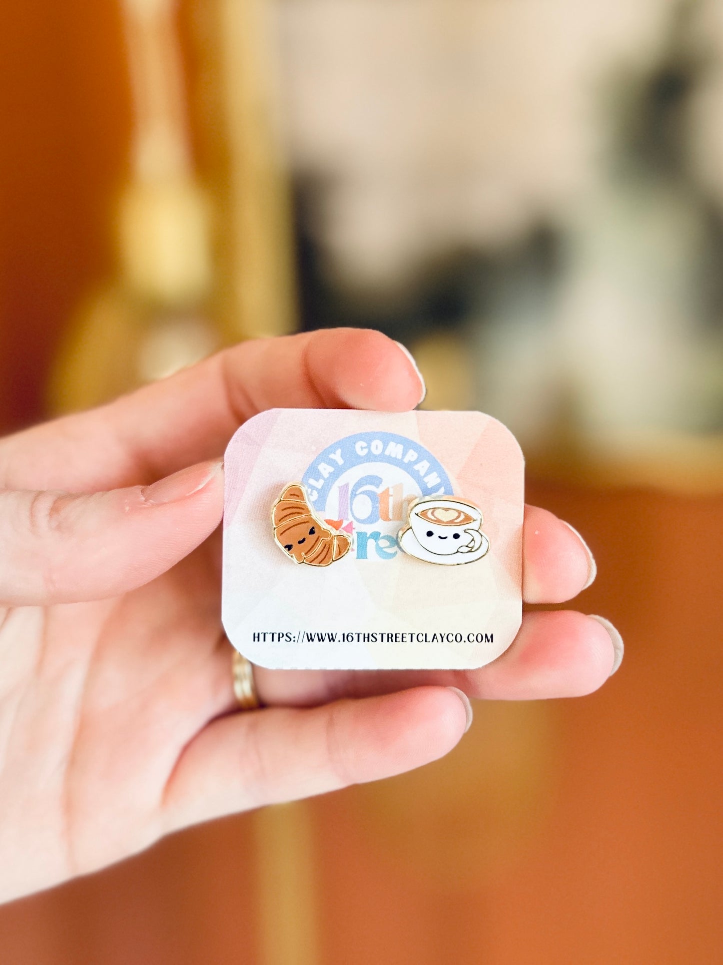 Breakfast Buddies Stud Earrings - Metal Earrings