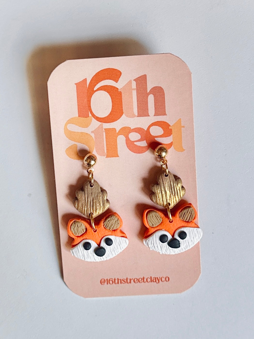 Fox Dangles | Handmade Polymer Clay Earrings
