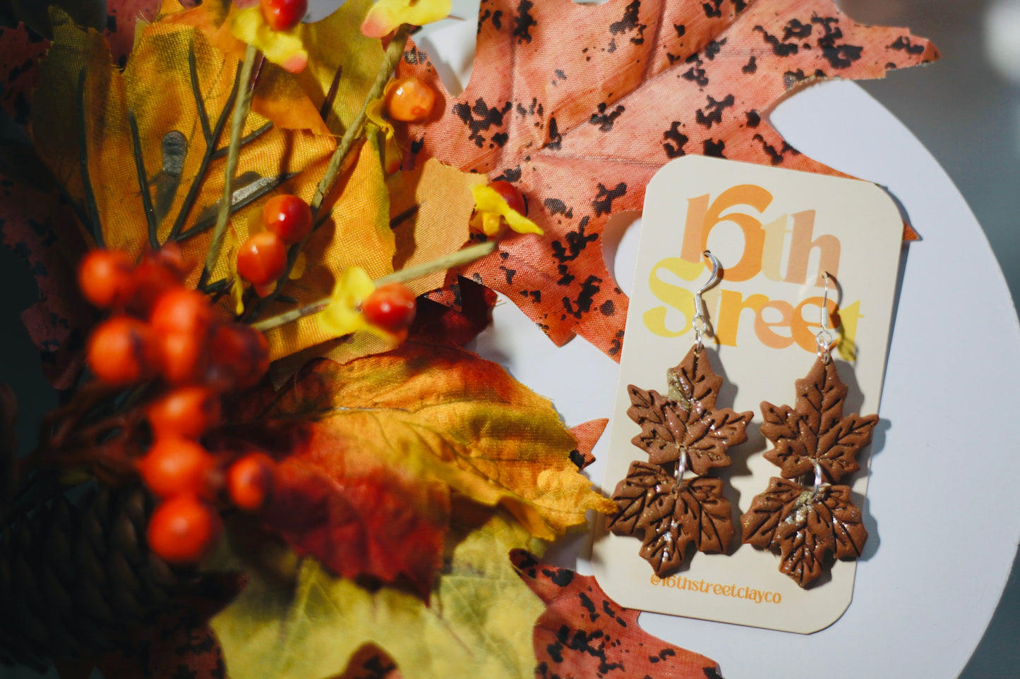 Autumn Leaves Dangles | Handmade Polymer Clay Earrings