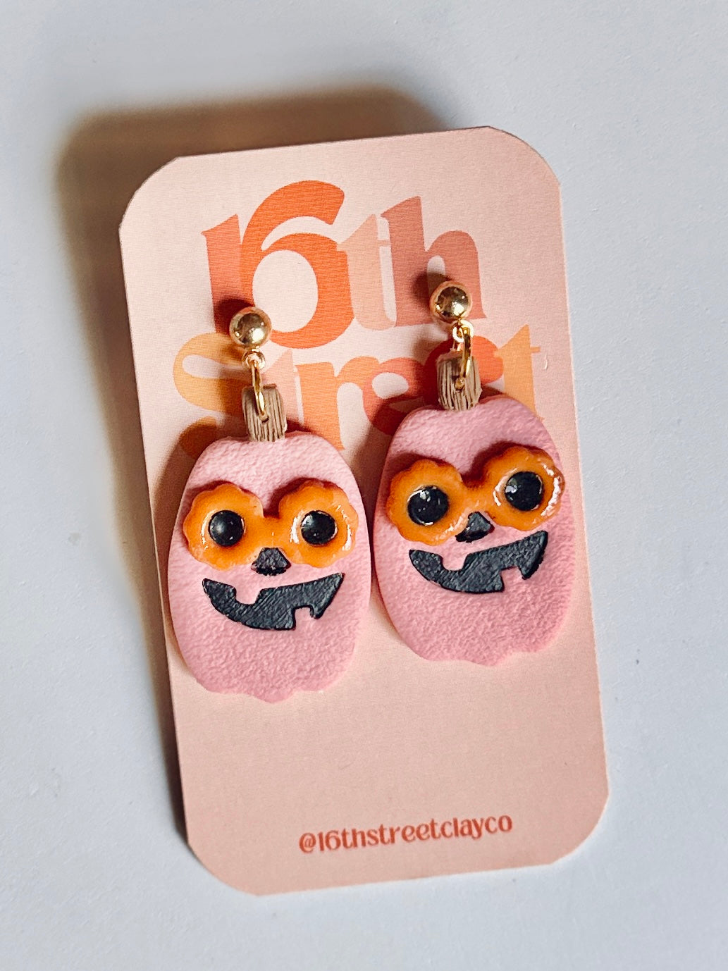 Stylin’ Pumpkin Dangles | Handmade Polymer Clay Earrings