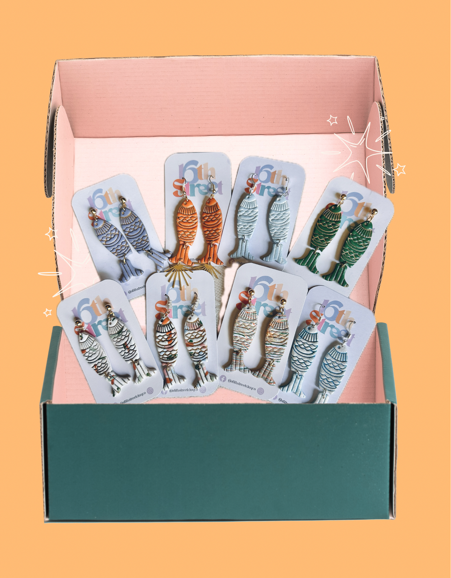 Assorted Summer Fishies Dangles | Handmade Polymer Clay Earrings