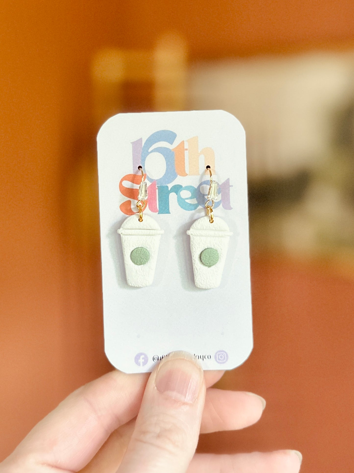 Cold Coffee Dangles | Handmade Polymer Clay Earrings