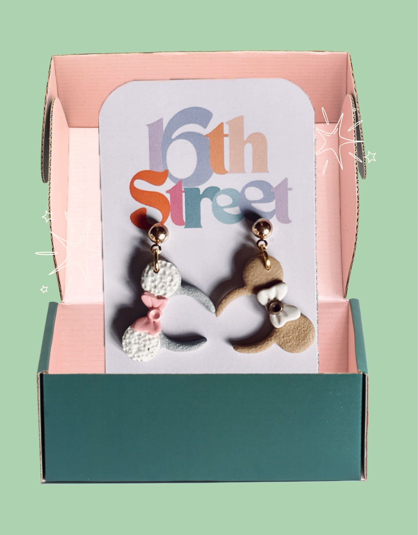 Magic Bunny and Baby Deer Ears - Handmade Polymer Clay Earrings