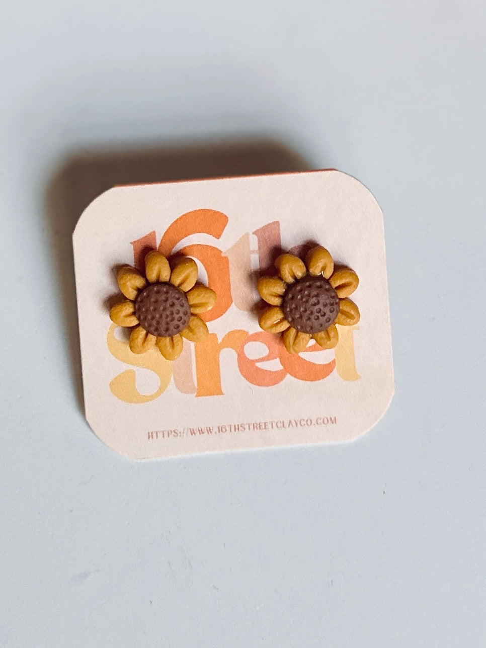 Sunflower Studs | Handmade Polymer Clay Earrings