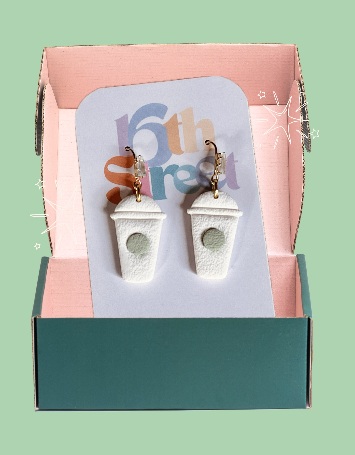 Cold Coffee Dangles | Handmade Polymer Clay Earrings