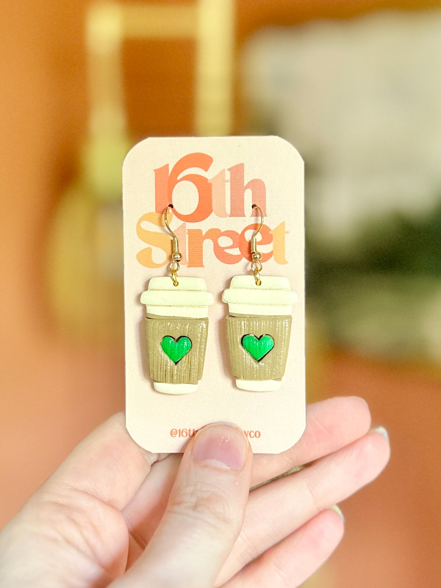 Coffee Dangles | Handmade Polymer Clay Earrings