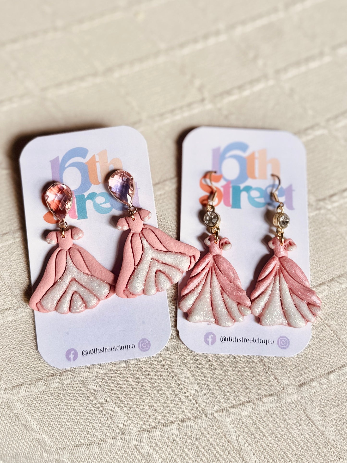 Dress by the Sea Dangles | Handmade Polymer Clay Earrings