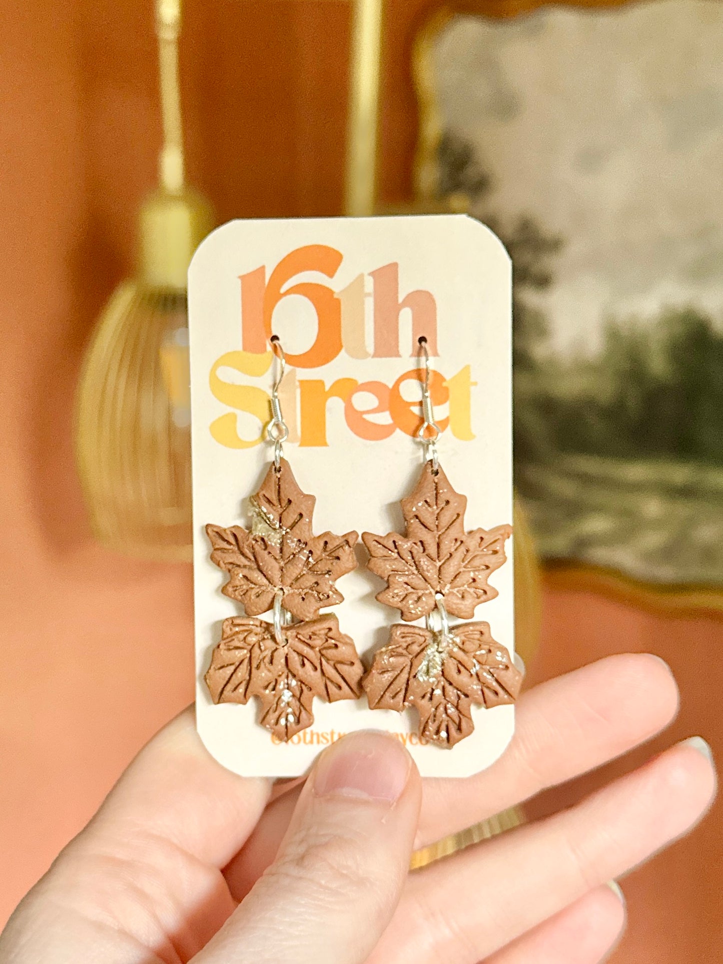 Autumn Leaves Dangles | Handmade Polymer Clay Earrings