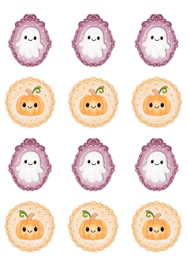 Ghost and Pumpkin - Friends in Frames | Transfer Sheet - 07
