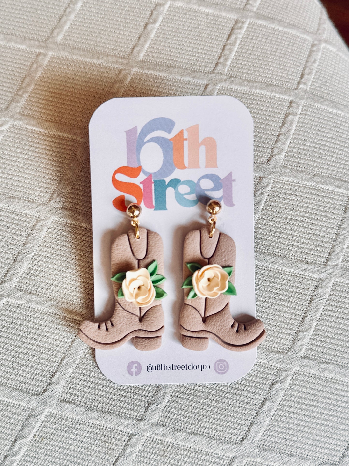 Springtime Boots - Handmade Polymer Clay Earrings