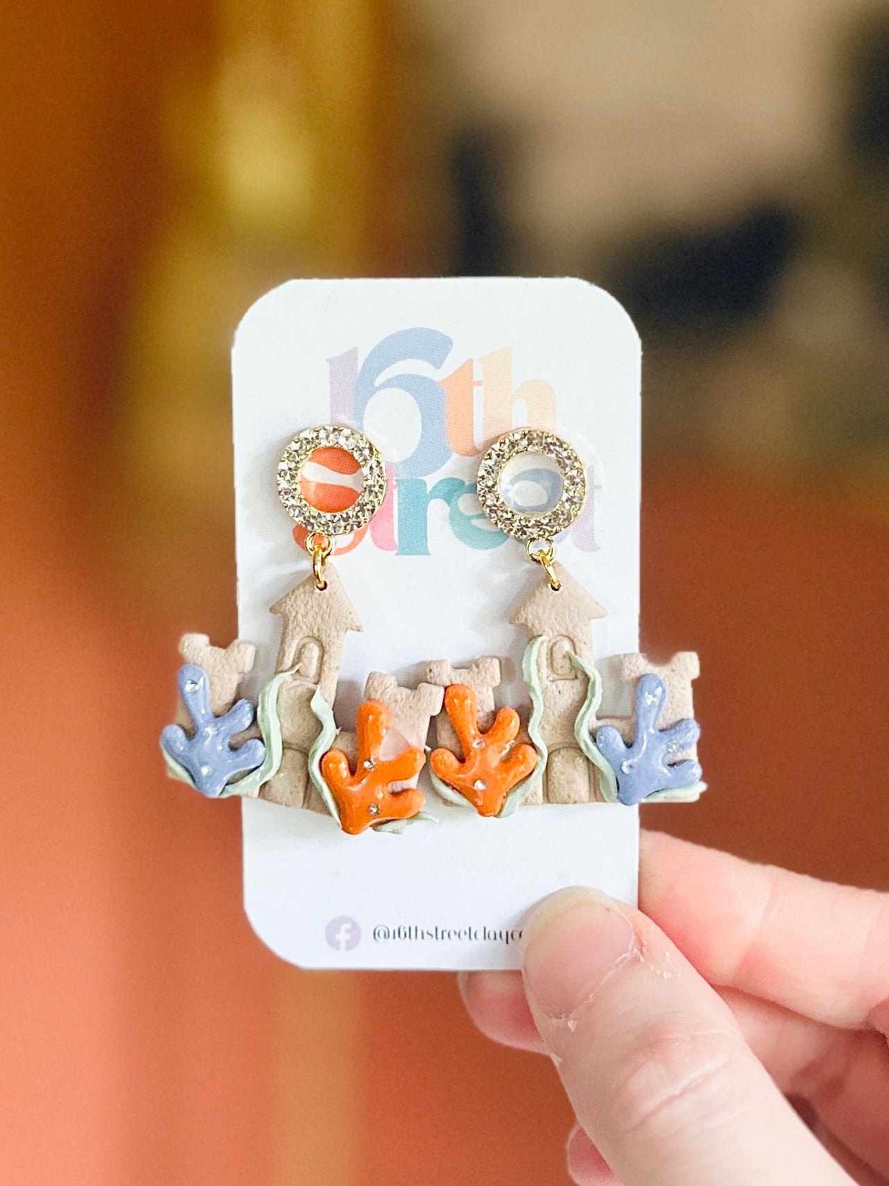 Sandcastle Dangles | Handmade Polymer Clay Earrings