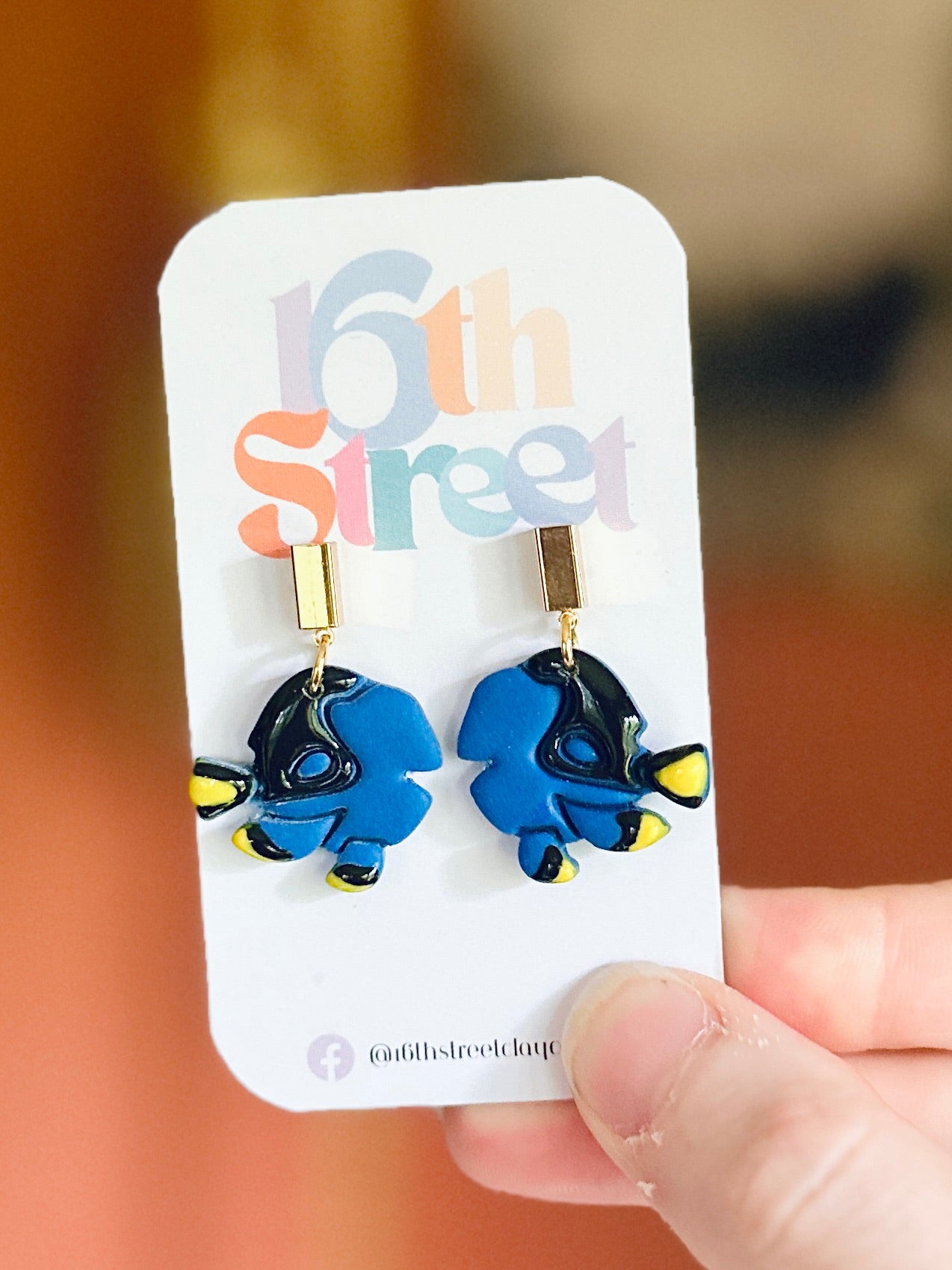 Blue Fish Friend Dangles | Handmade Polymer Clay Earrings
