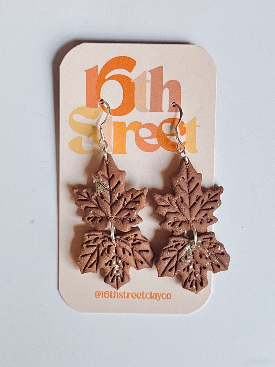 Autumn Leaves Dangles | Handmade Polymer Clay Earrings