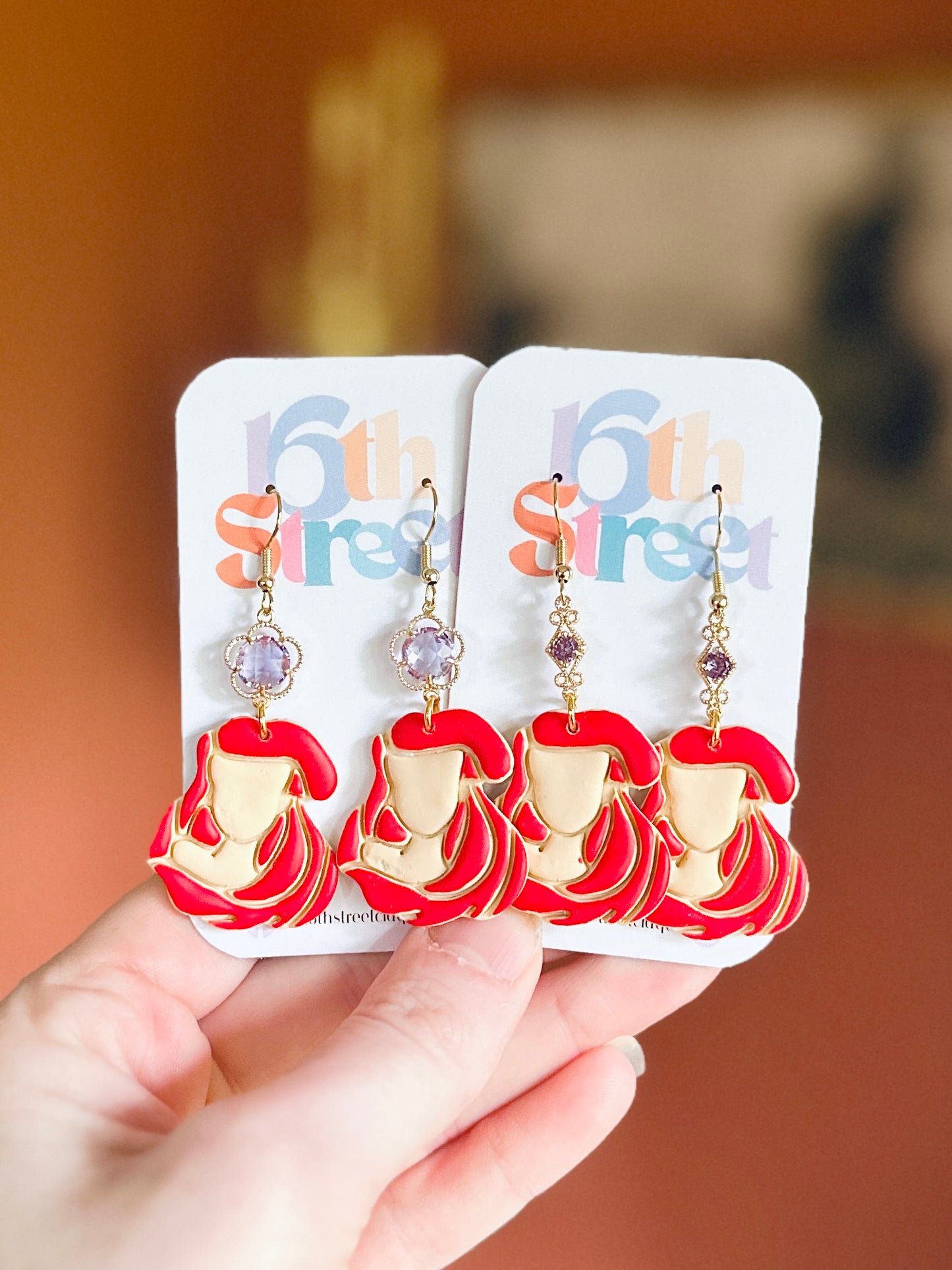 Mermaid Princess Dangles | Handmade Polymer Clay Earrings