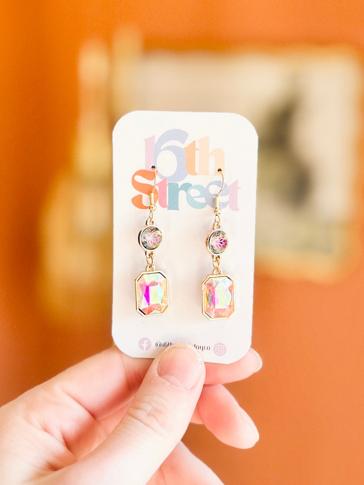 Sparkly and Pink Dangles - Metal Earrings