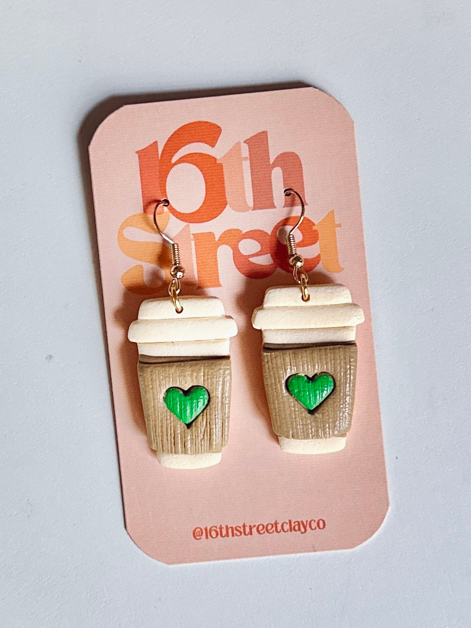 Coffee Dangles | Handmade Polymer Clay Earrings