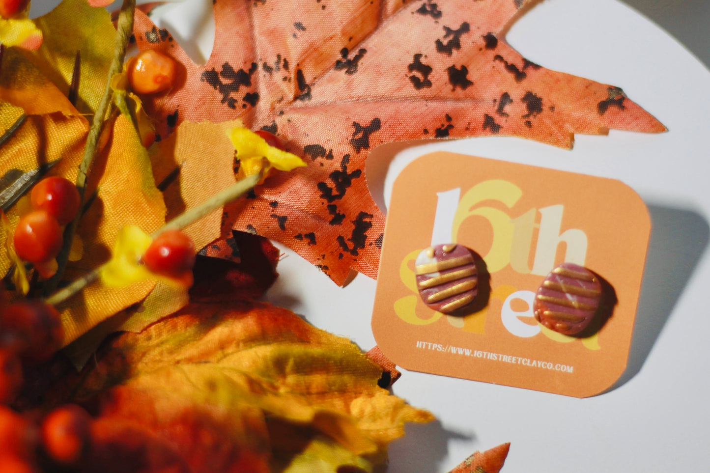 Autumn Studs | Handmade Polymer Clay Earrings