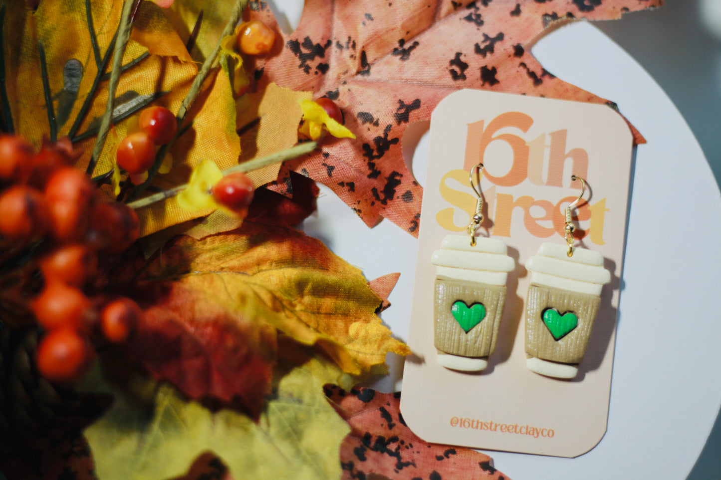Coffee Dangles | Handmade Polymer Clay Earrings
