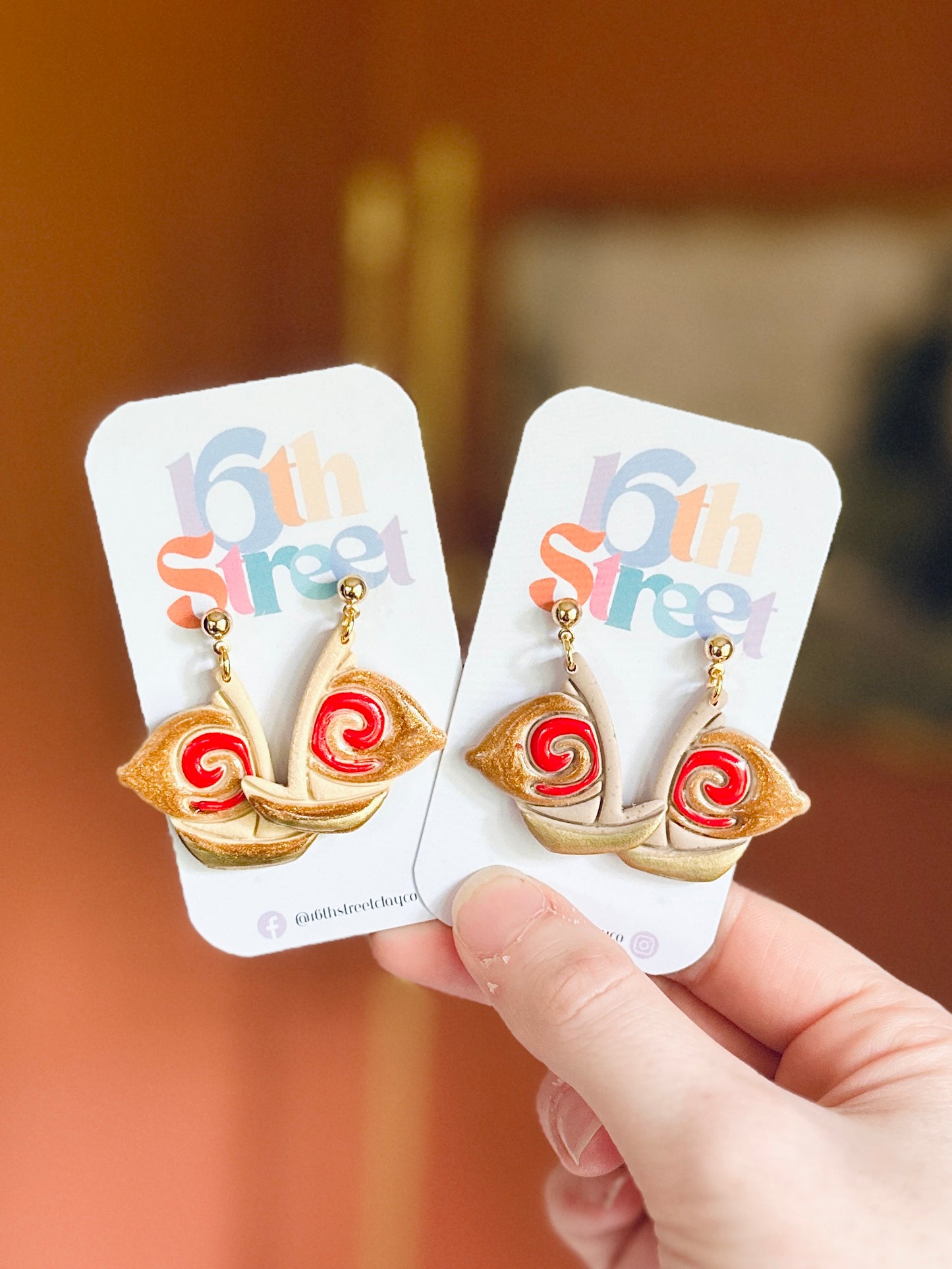 Sailboat Dangles | Handmade Polymer Clay Earrings