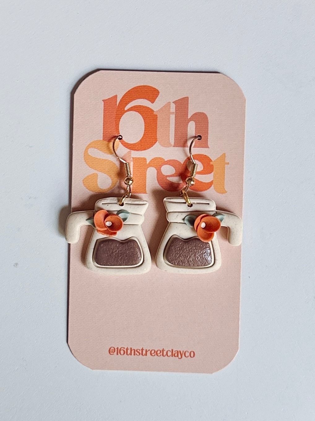 Coffee Pot Dangles | Handmade Polymer Clay Earrings