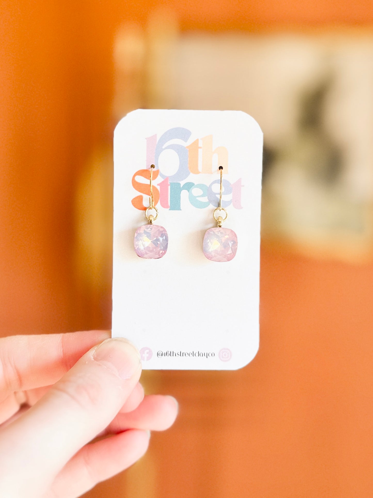 Pinky Dot Dangles - Metal Earrings