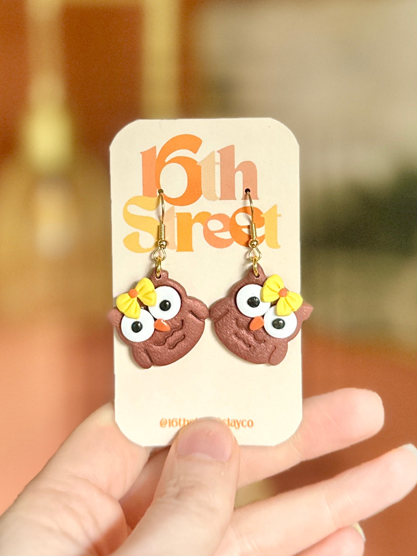 Owl Dangles | Handmade Polymer Clay Earrings