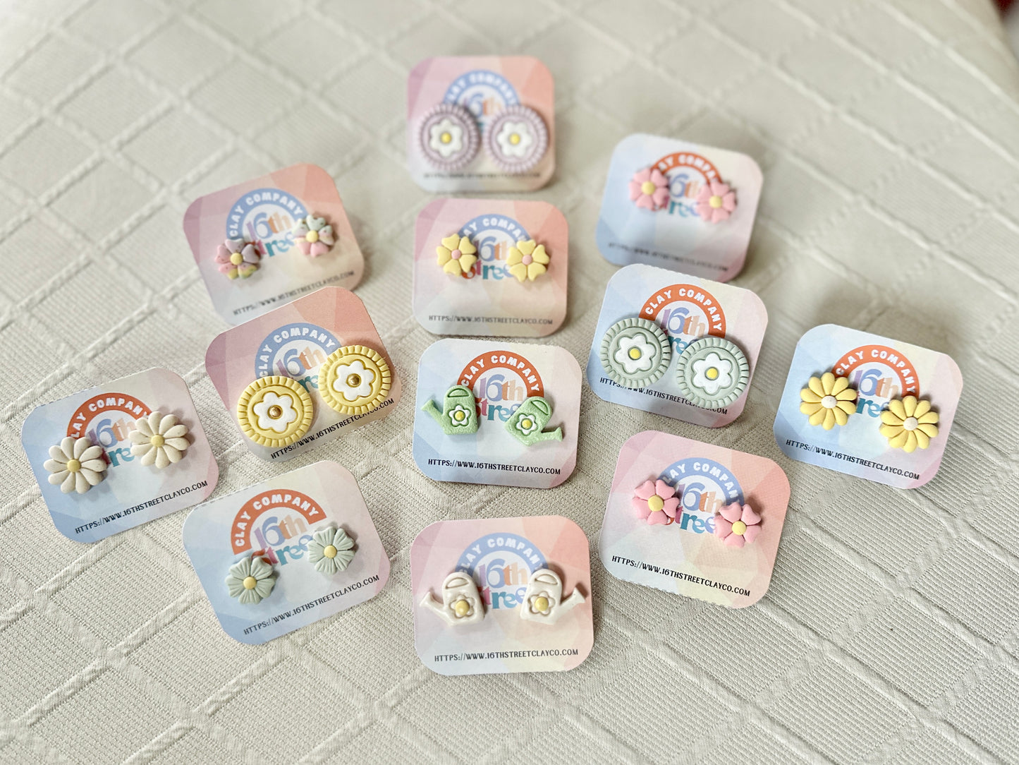 Little Watering Can Studs - Handmade Polymer Clay Earrings