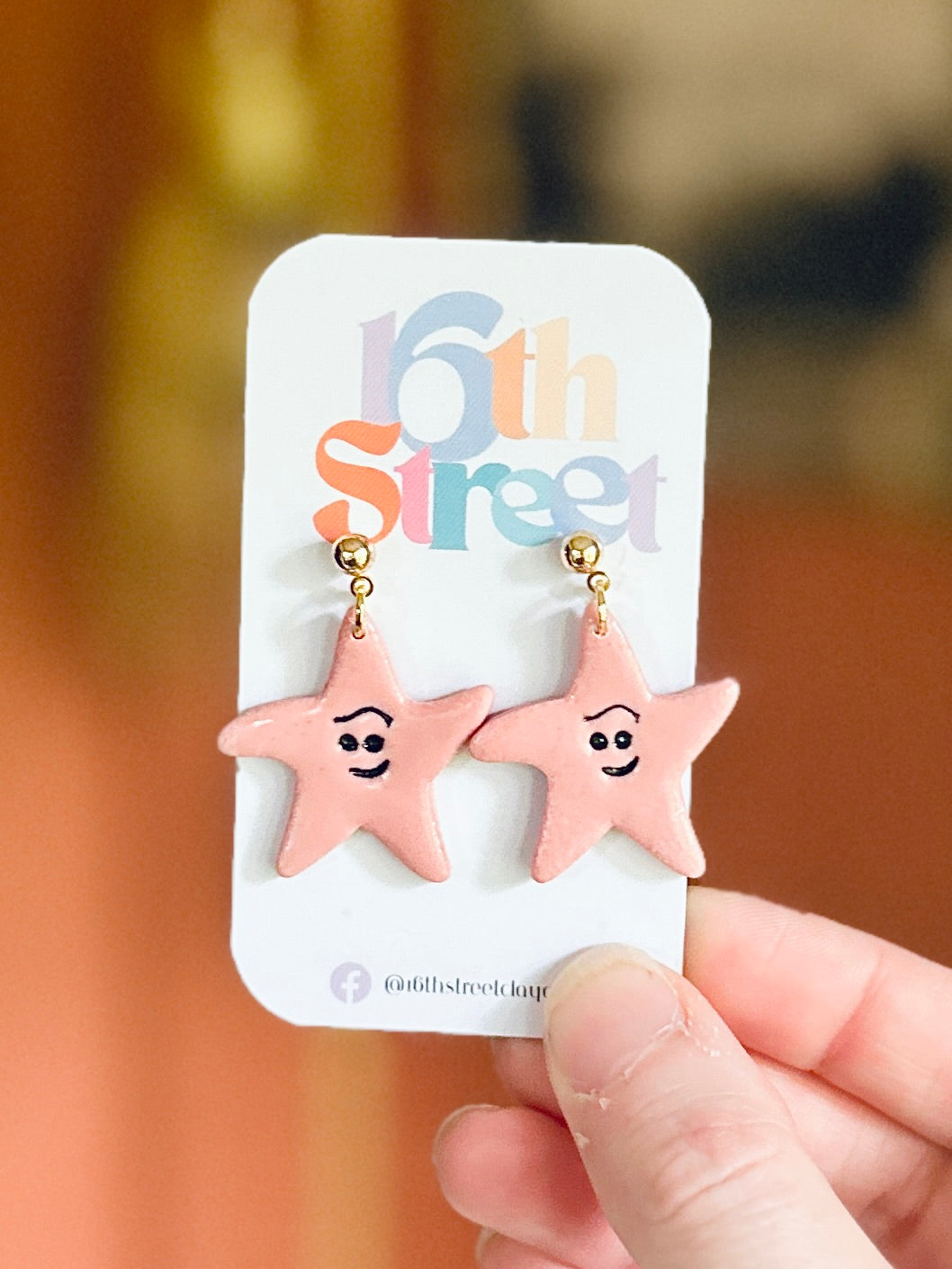 Starfish Friend Dangles | Handmade Polymer Clay Earrings