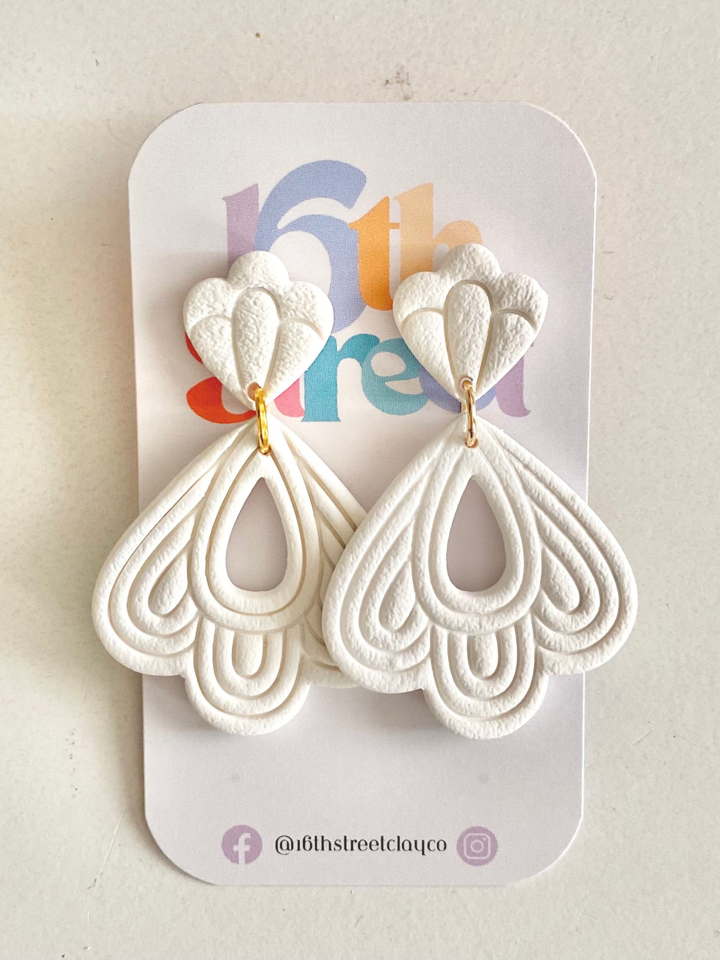 Fleur de Blanc | Handmade Polymer Clay Earrings