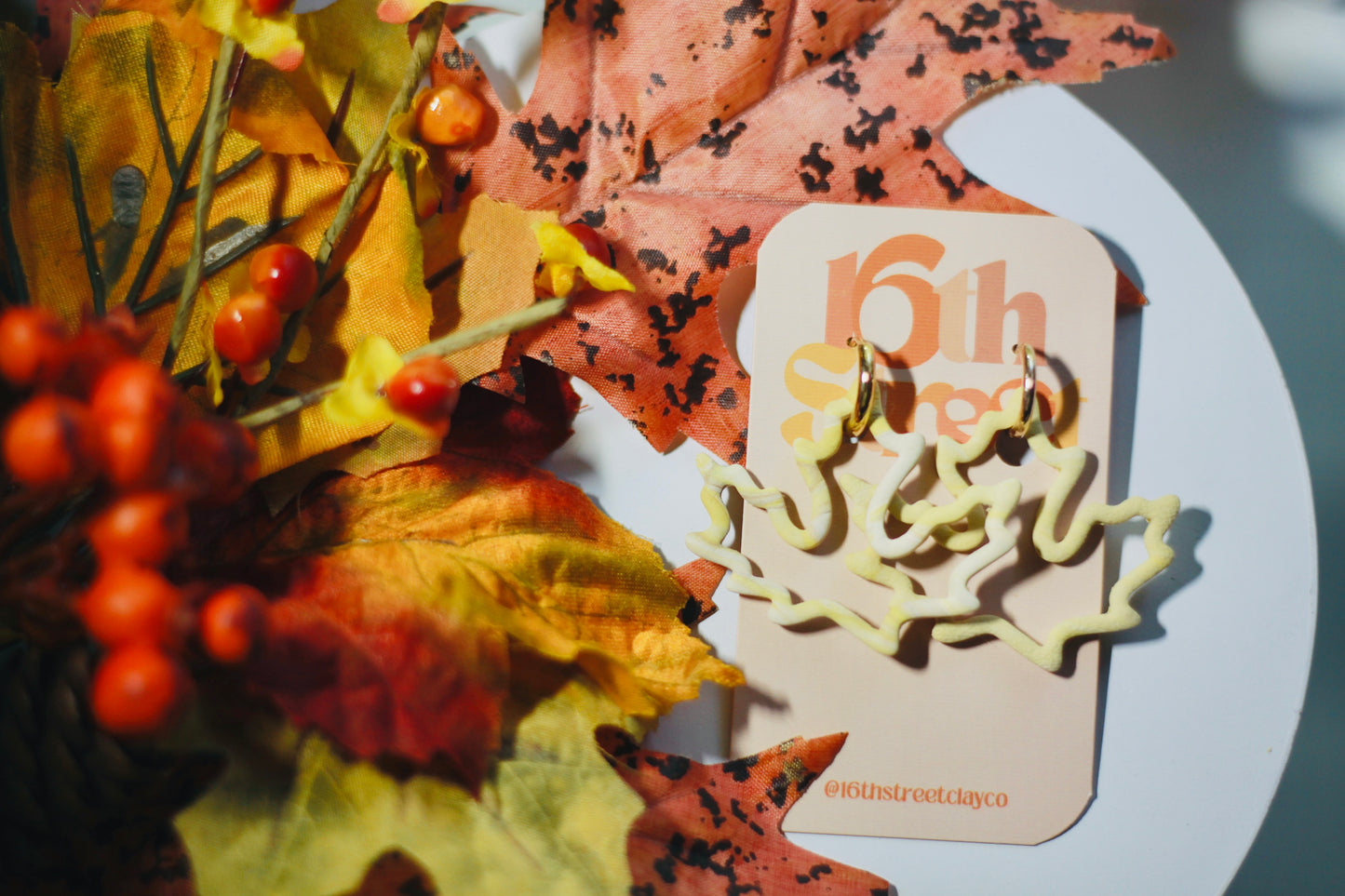 Autumn Leaves (2) Dangles | Handmade Polymer Clay Earrings
