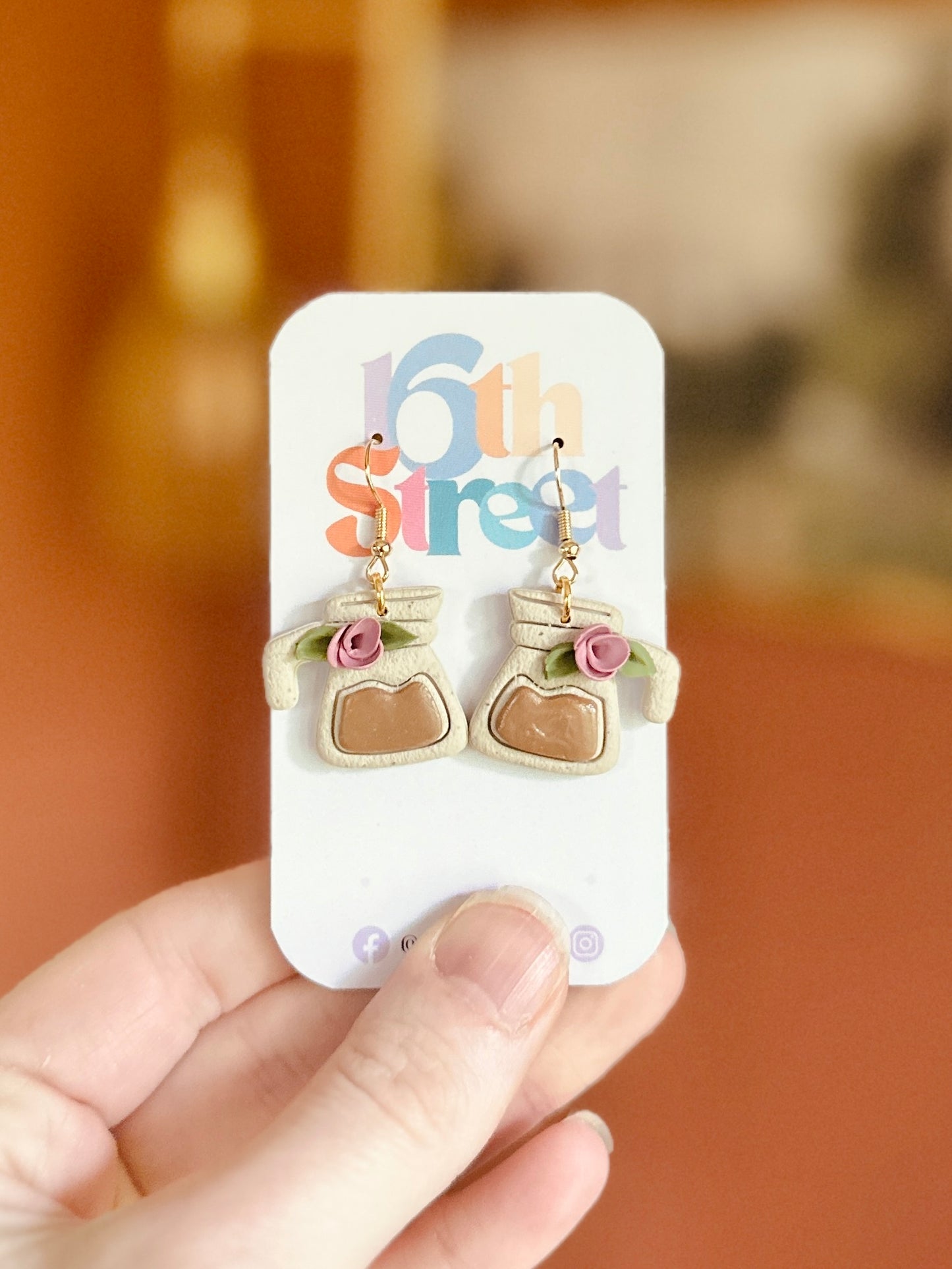 Coffee Pot Dangles | Handmade Polymer Clay Earrings