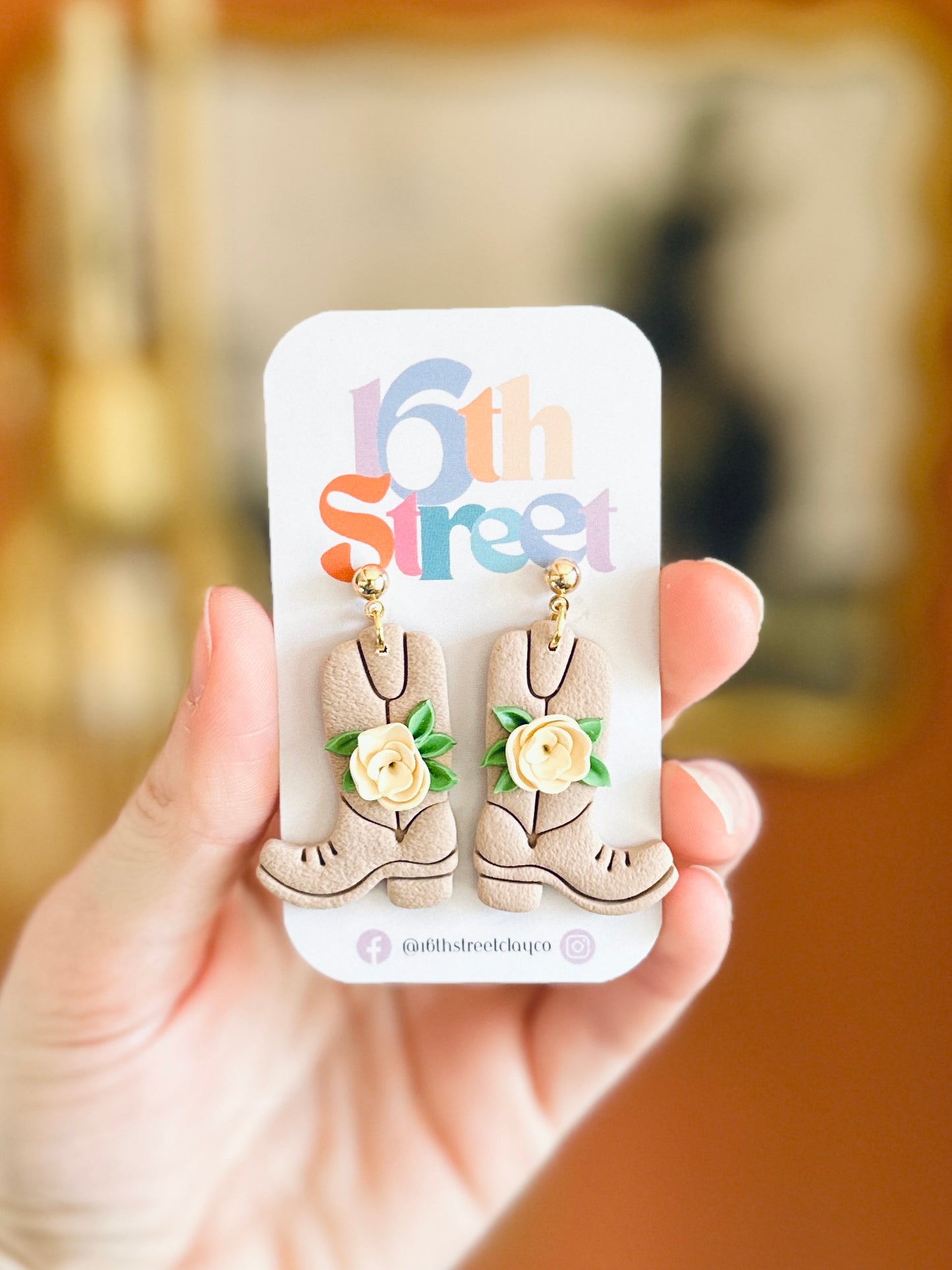 Springtime Boots - Handmade Polymer Clay Earrings