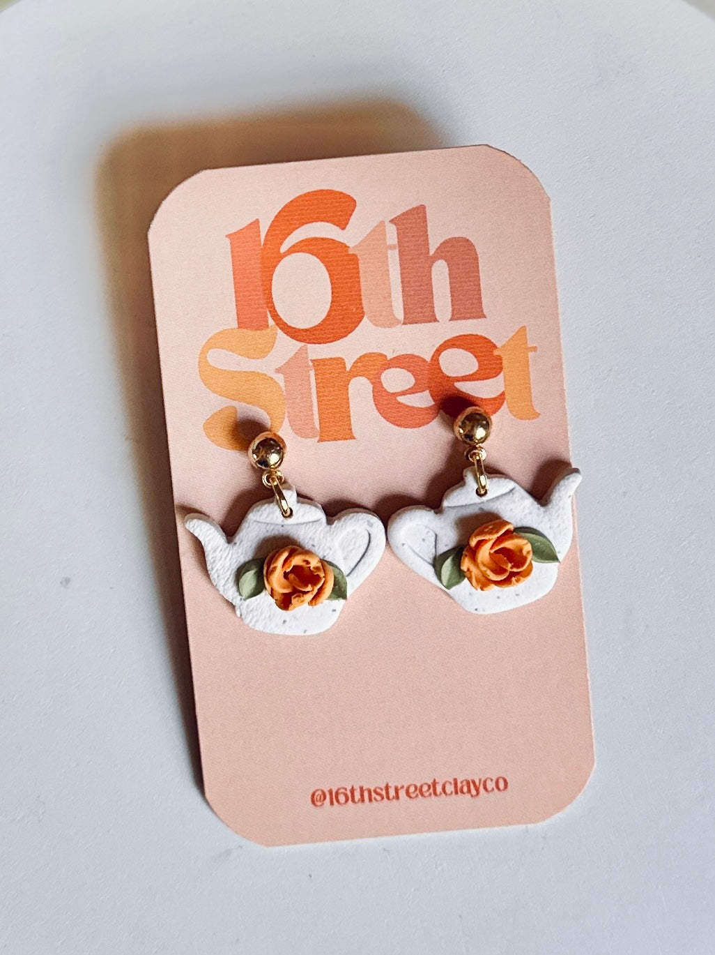Teapot Dangles | Handmade Polymer Clay Earrings