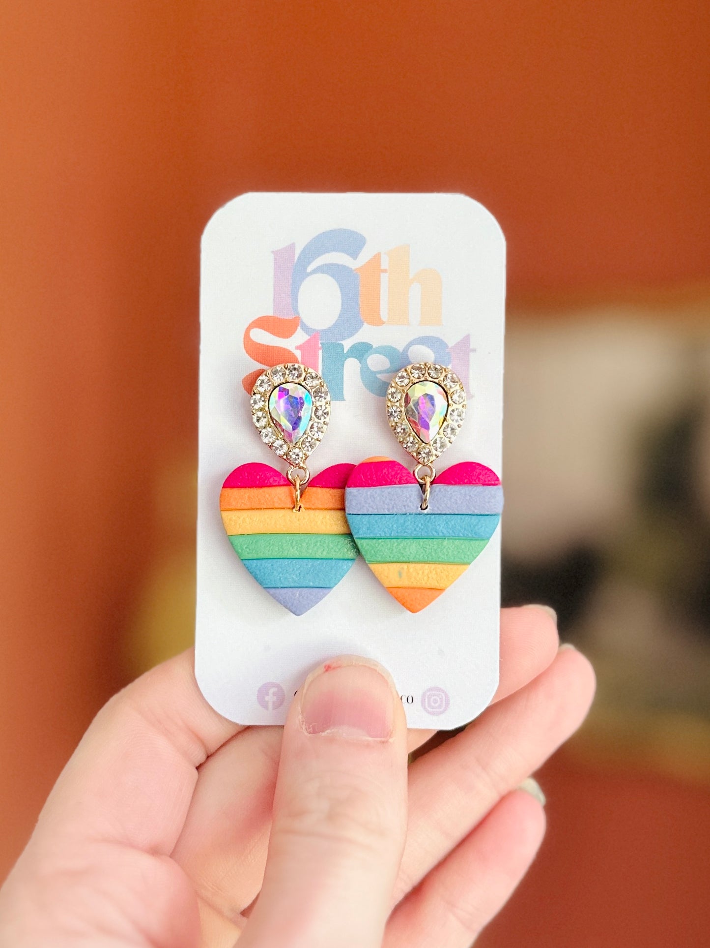 Fancy Heart Dangles | Handmade Polymer Clay Earrings