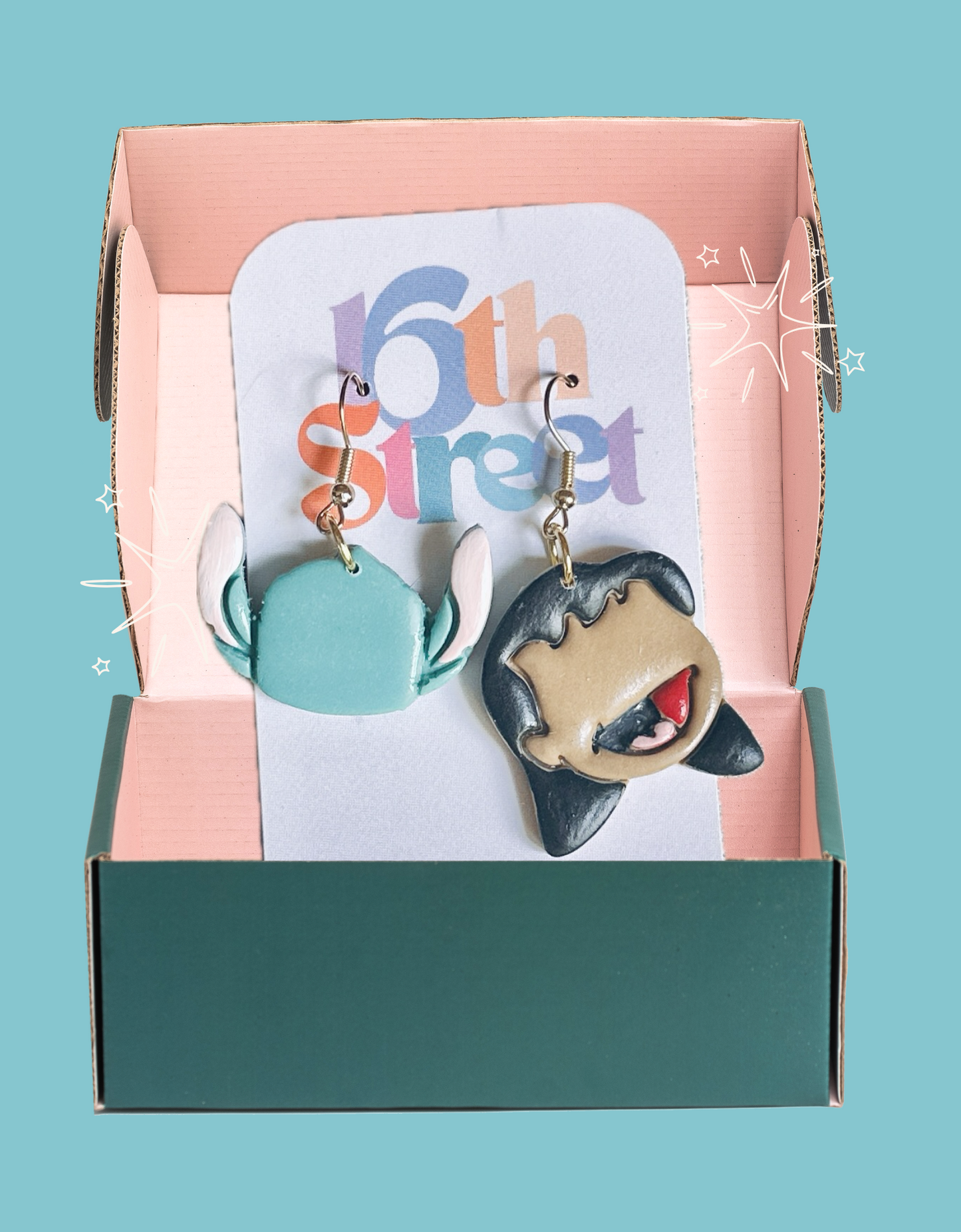 Hawaiian Friends Dangles (2) - READY TO SHIP | Handmade Polymer Clay Earrings