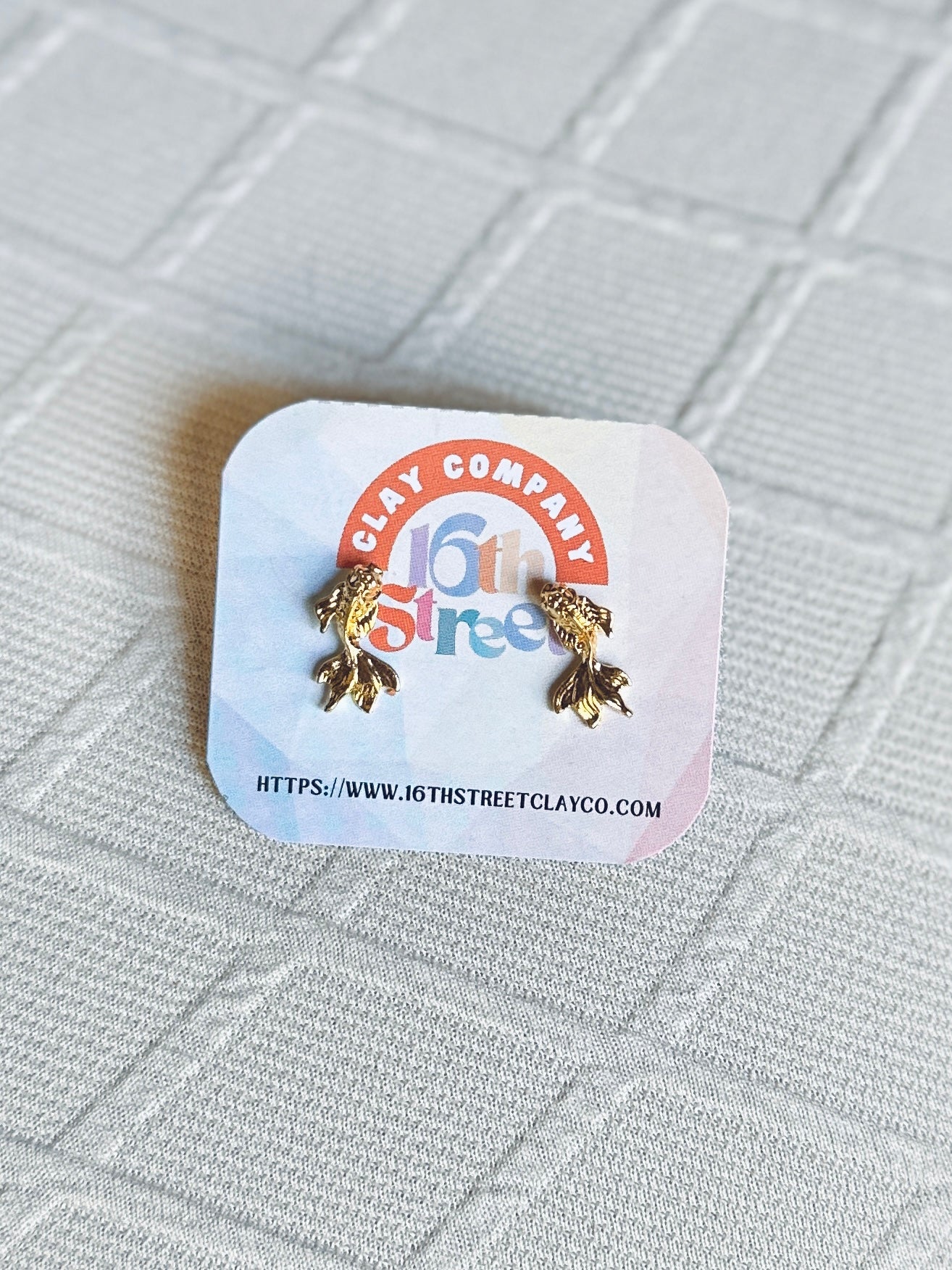 Beta Fish Studs | Metal Earrings