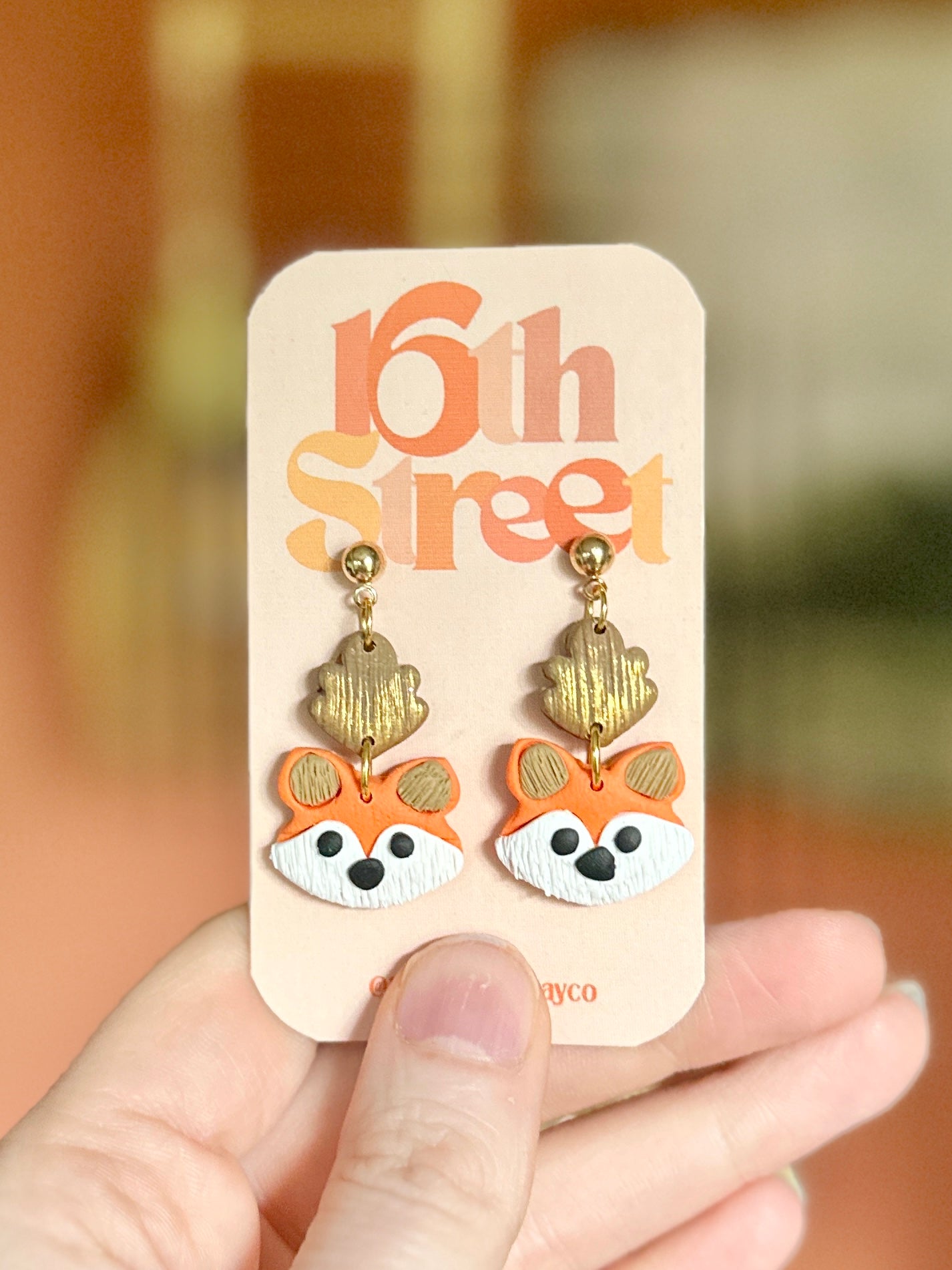 Fox Dangles | Handmade Polymer Clay Earrings