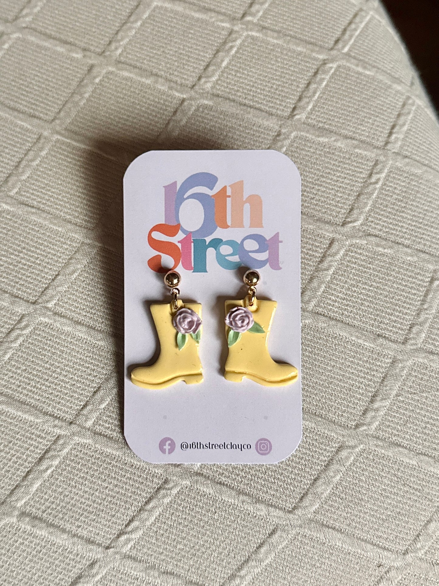 Gardening in the Rain Dangles - Handmade Polymer Clay Earrings