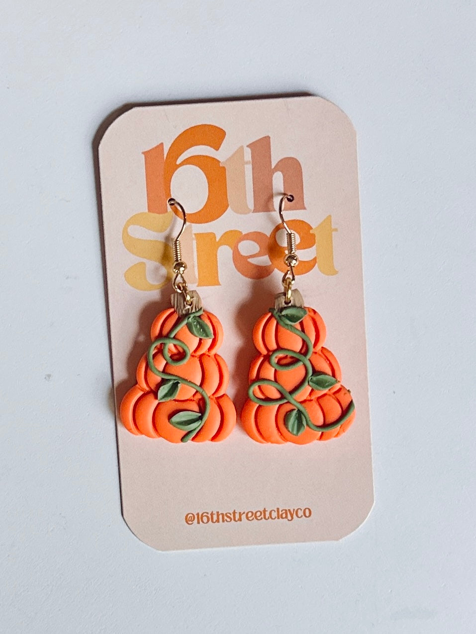 Pumpkin Trio Dangles | Handmade Polymer Clay Earrings
