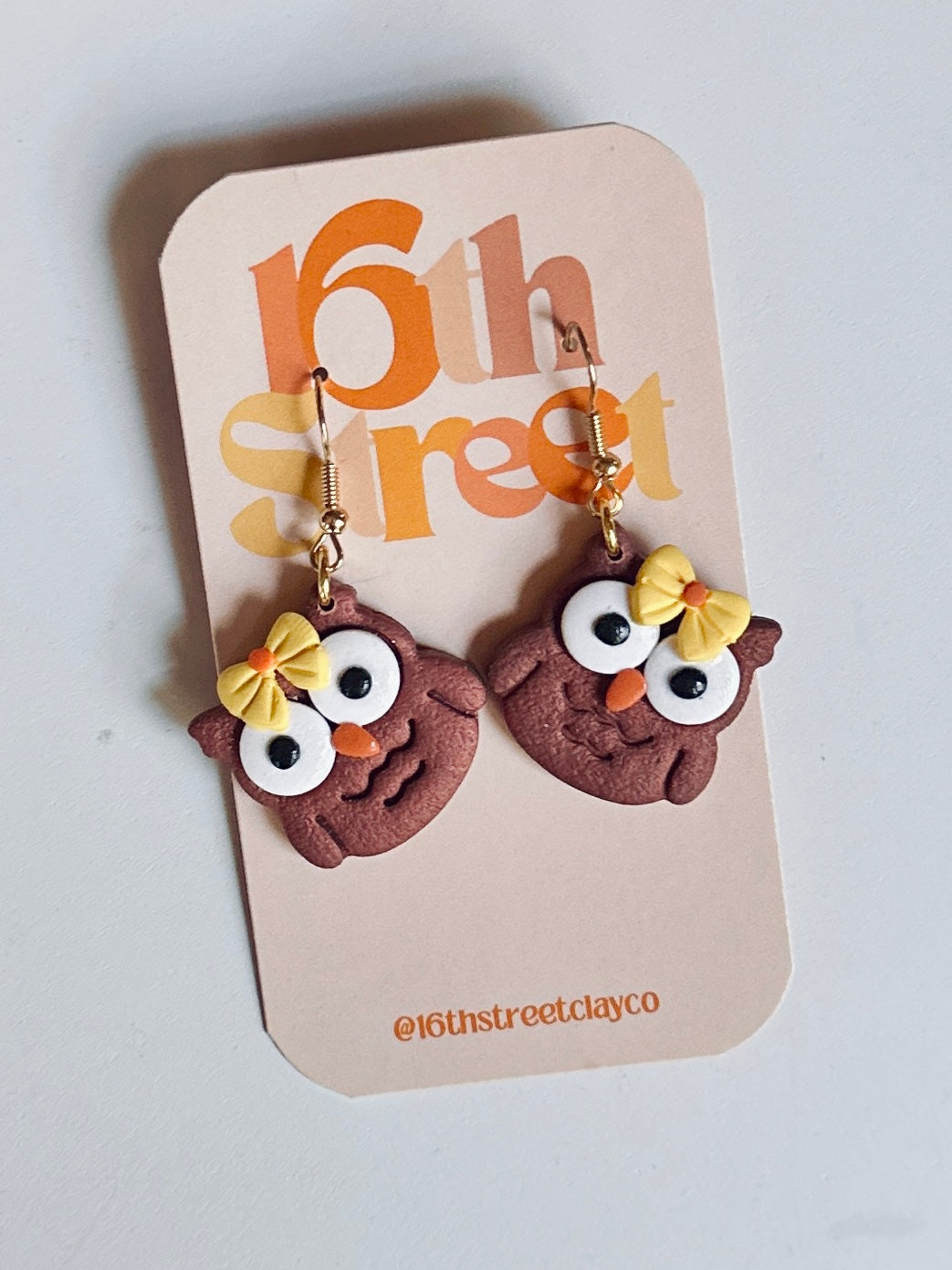 Owl Dangles | Handmade Polymer Clay Earrings