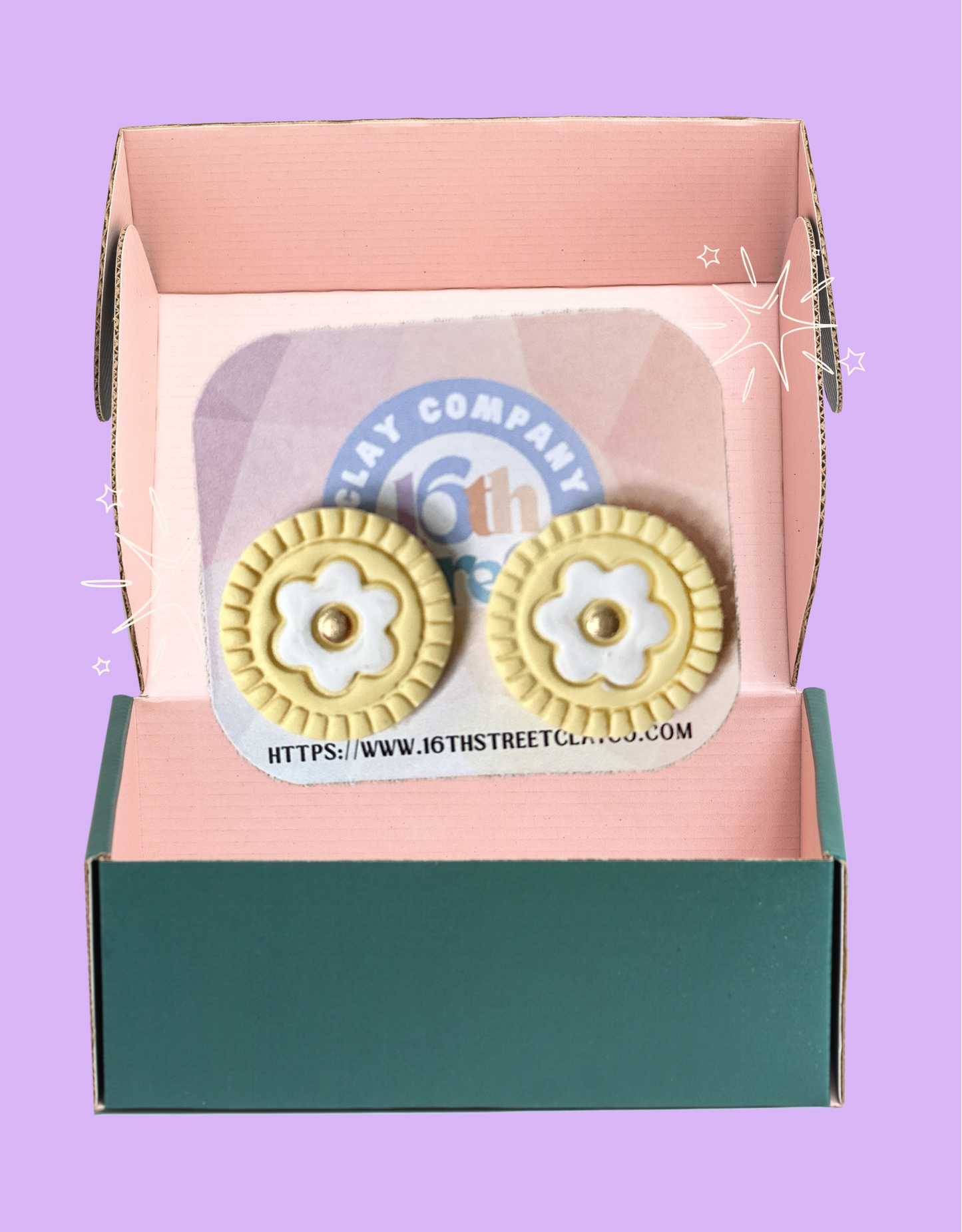 Oopsy Daisy Studs - Handmade Polymer Clay Earrings