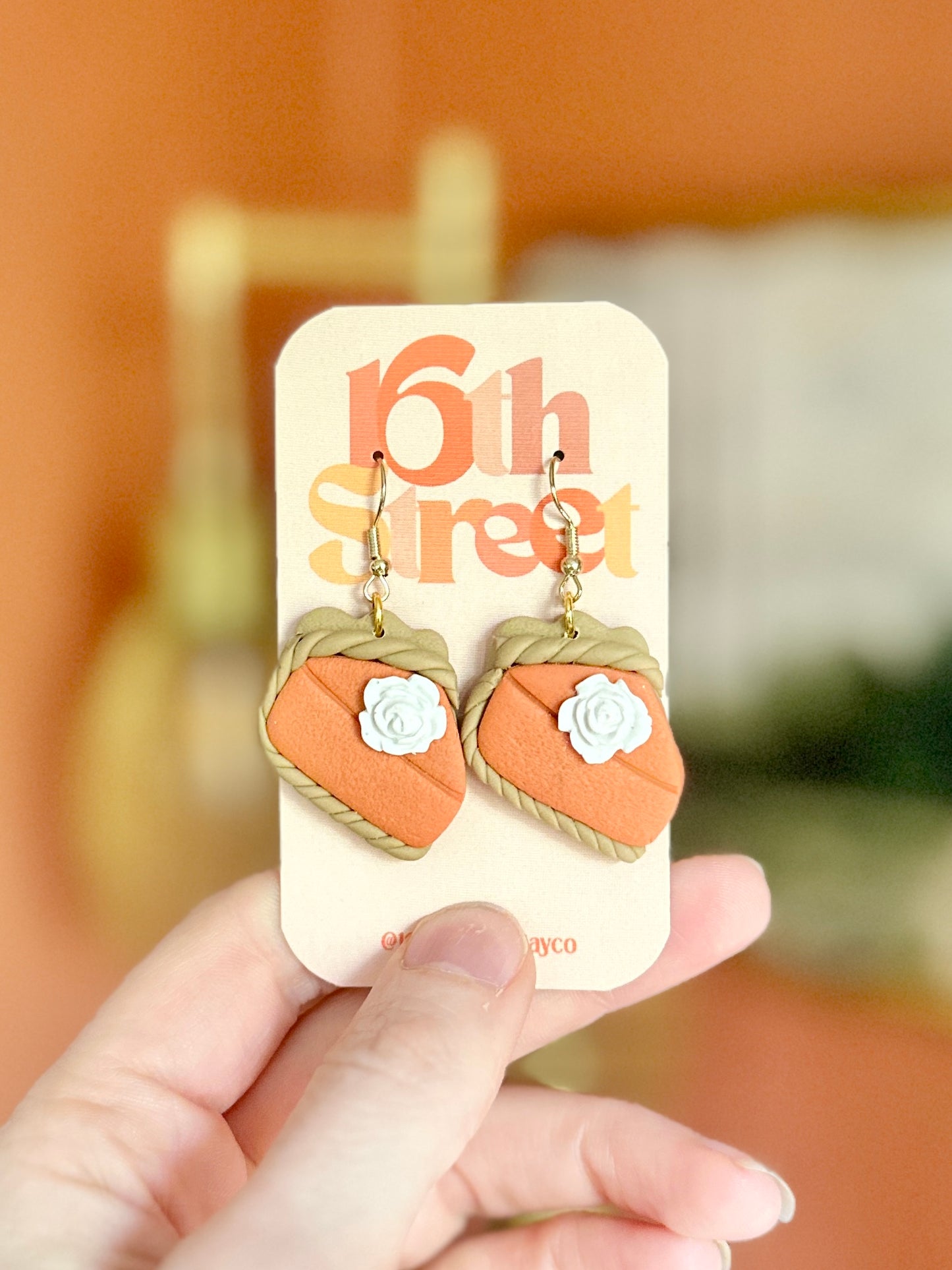 Pumpkin Pie Dangles | Handmade Polymer Clay Earrings
