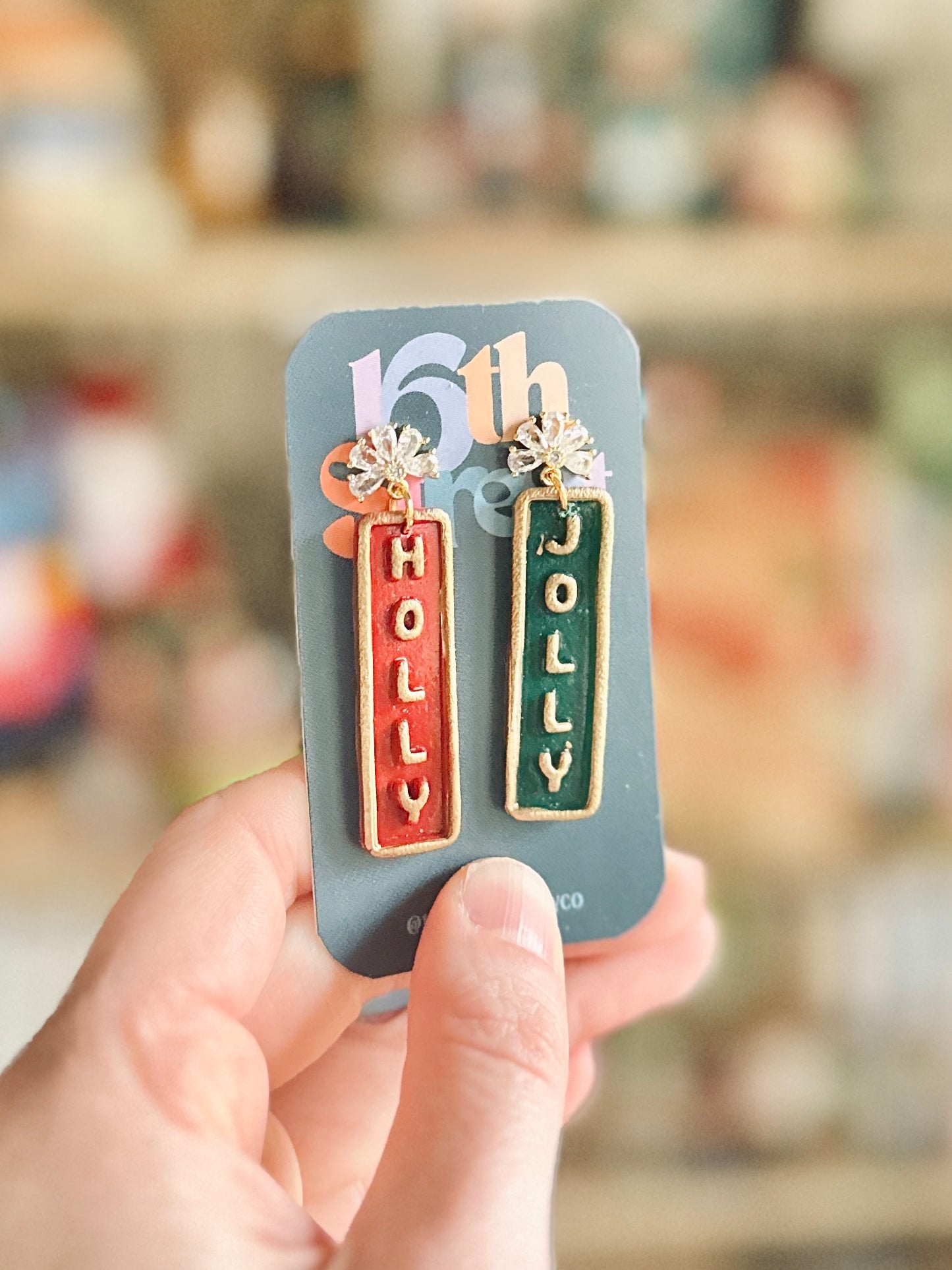 Holly Jolly Dangles | Handmade Polymer Clay Earrings